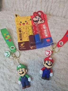 Nintendo Kids Keychain Set with Red & Green Characters